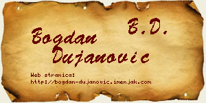 Bogdan Dujanović vizit kartica